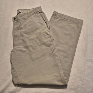 Columbia mens twill pants size 33 x 32 stone color, 1 mark pictured VGUC